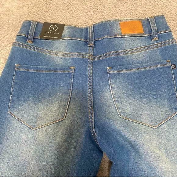 TAHARI "Kelly" Mid-Rise Classic Skinny Jeans Premium Knit Denim Size 4/27 - Picture 7 of 11